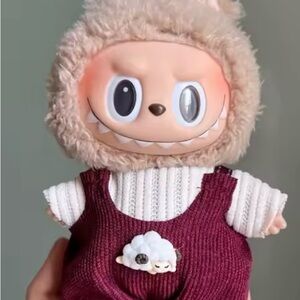 Cute Burgundy Outfit for your Labubu- doll not included